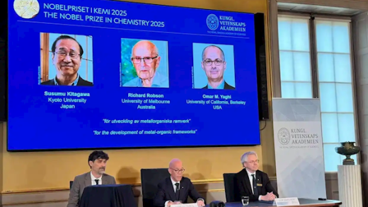 2025年诺贝尔化学奖揭晓：11位华人曾获诺贝尔奖 上一位是10年前的屠呦呦