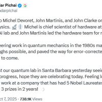 Google连续收获诺贝尔奖 AI拿下去年化学奖 量子计算拿下今年物理学奖