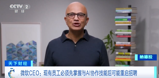 微软CEO纳德拉：公司或在一年内重启招聘 前提是现有员工掌握与AI协作技能