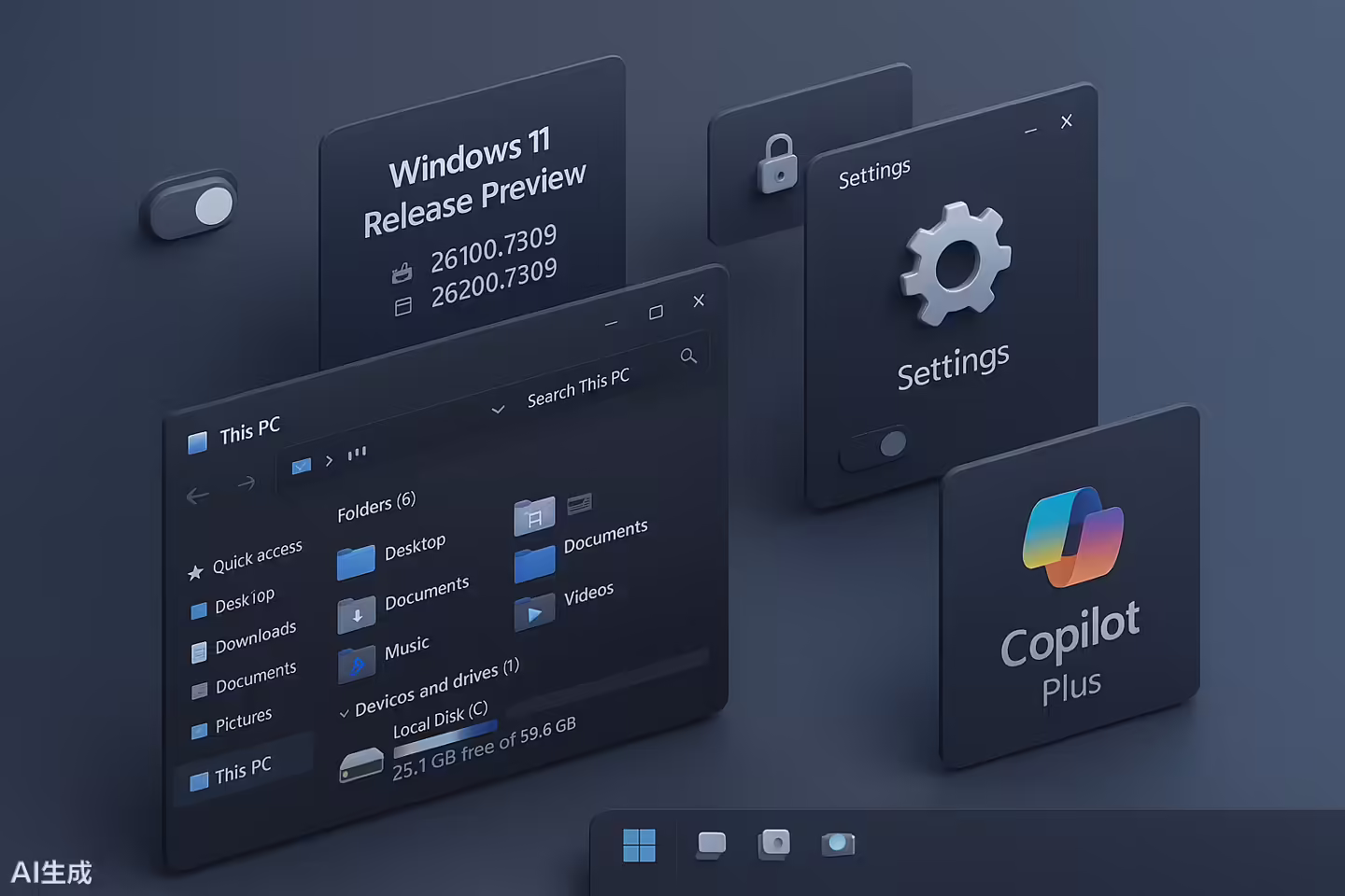 微软推送 Win11 RP 26x00.7309 预览版：优化文件管理器深色模式等