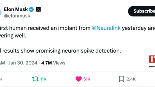 马斯克：首位人类已接受 Neuralink 脑机芯片植入手术，患者恢复良好