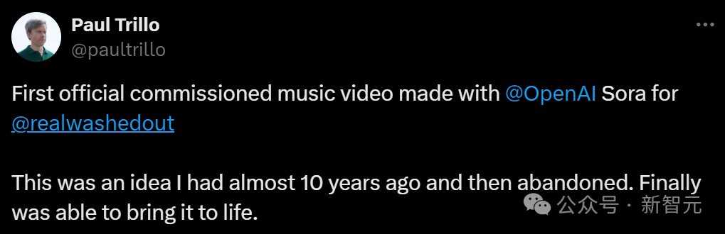 首支 OpenAI Sora 生成 MV 诞生,圆梦十年前 idea