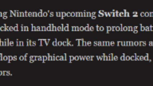 曝Switch 2主机模式性能超出预期 与掌机模式差距巨大