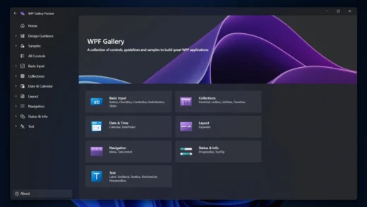 微软推出 WPF Gallery 预览版，带来 Win11 全新 Fluent Design UI 设计