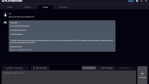 英特尔推出 AI Playground 应用，旨在帮助 AI 新手快速入门