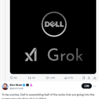 马斯克：戴尔及日本 SMC 正为 xAI 超级计算机组建机架