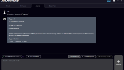 Intel发布全新AI应用AI Playground：下代Xe2 GPU核显轻松加速
