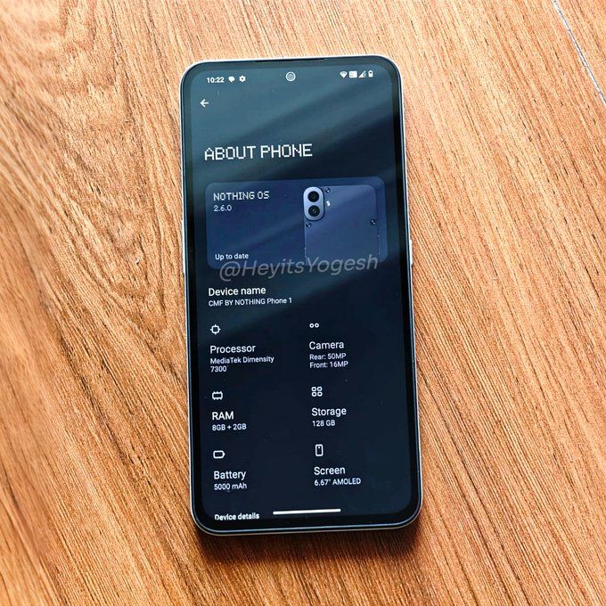 Nothing 子品牌首款手机 CMF Phone 1 真机照片曝光