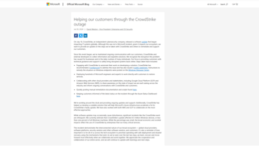 CrowdStrike致微软蓝屏！预计全球850万台Windows设备遭殃