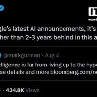 古尔曼：苹果在 AI 领域至少落后谷歌两到三年