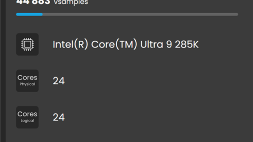 比i9-14900K提升26%！Intel酷睿Ultra 9 285K V-Ray成绩曝光