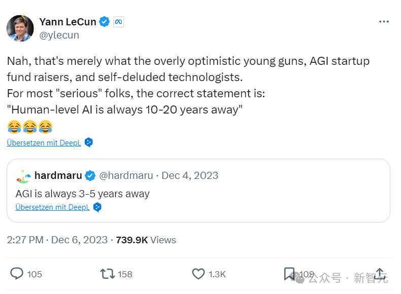 LeCun 与 OpenAI 阿尔特曼达成共识：承认 AGI 5 到 10 年降临，但 LLM 注定死路一条