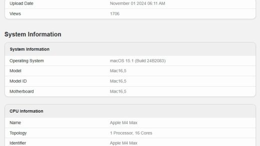 苹果 2024 款 MacBook Pro 跑分曝光：M4 Max 除 GPU 外全面超越 M2 Ultra，Geekbench 6 单核成绩首次突破 4000