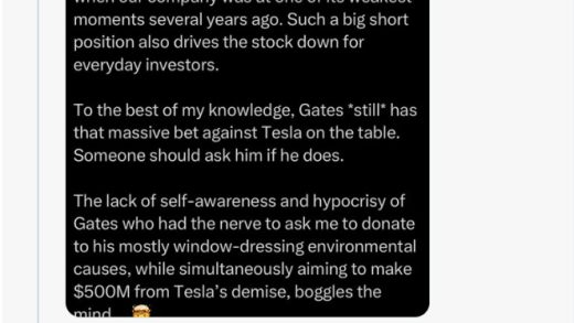 马斯克：若特斯拉成全球最有价值公司，比尔・盖茨可能会因做空破产