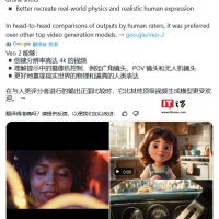 谷歌最强 AI 视频生成模型 Veo 2 登场：最高 4K 分辨率，提高对现实世界理解