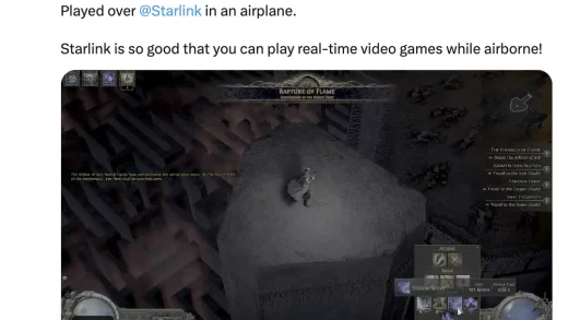 马斯克称星链可实现在火星玩游戏