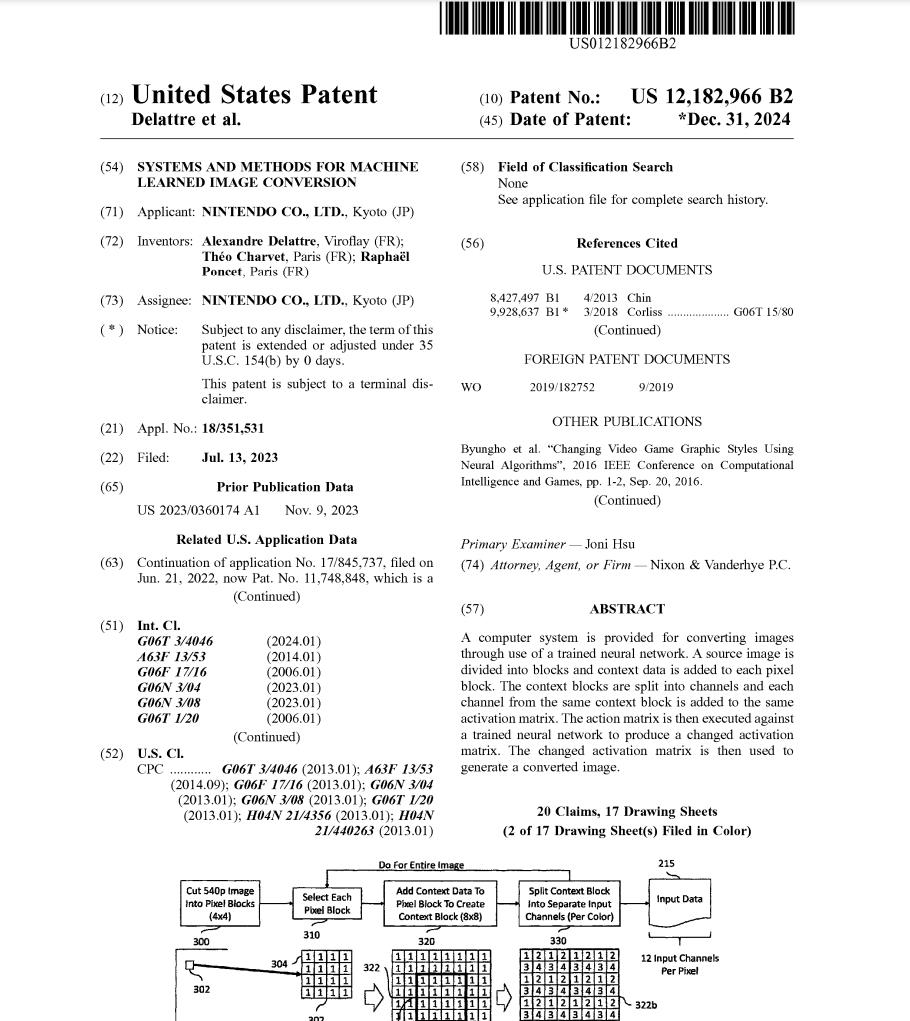 任天堂新专利曝光 用机器学习系统提高图像的分辨率