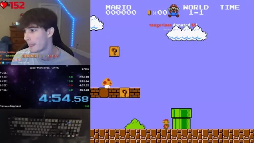 《超级马里奥兄弟》速通纪录再次被打破 通关瞬间心率飙升至188BPM