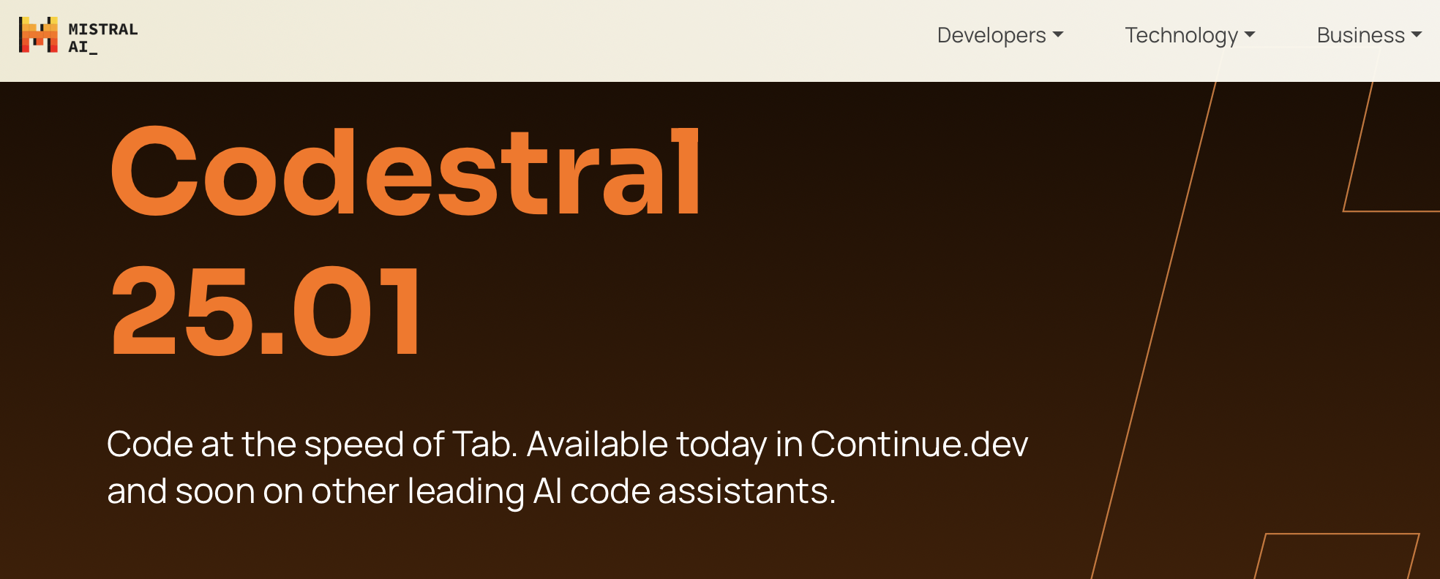 Mistral AI 旗下 Codestral 模型获 25.01 更新：支持超 80 种编程语言、上下文长度提至 25.6 万个 Token
