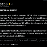 TikTok官方发布声明：正在恢复对美国用户服务