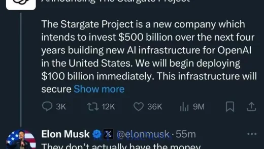 马斯克在线嘲笑5000亿美元星际之门项目实际没有钱