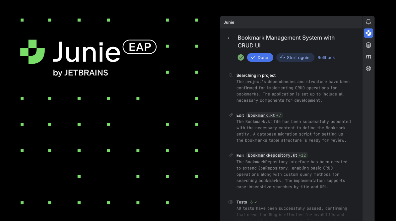 JetBrains 推出全新 AI 编程工具 Junie，强调以开发者为中心可生成风格一致代码