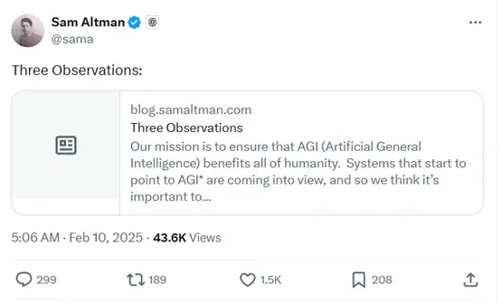 Sam Altman发表深度文章：AI Agent将重塑世界经济