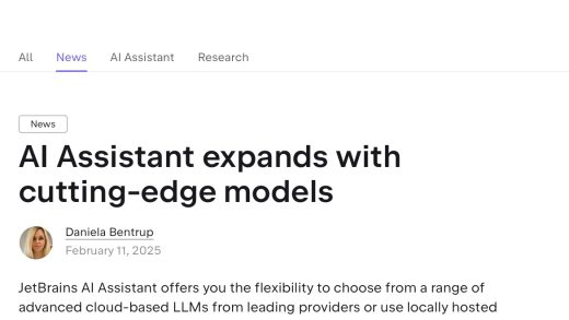 JetBrains 旗下 AI Assistant 应用获更新，支持开发者接入本地 DeepSeek 等大语言模型