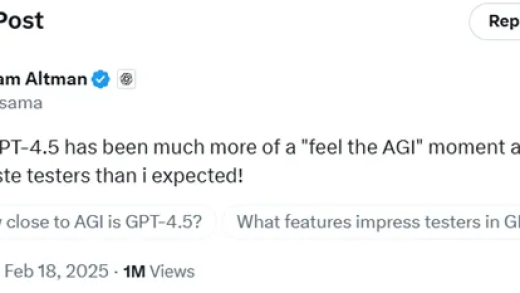 OpenAI可能发布GPT-4.5 狙击马斯克Grok3