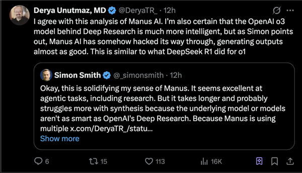 海外AI圈 开始讨论Manus