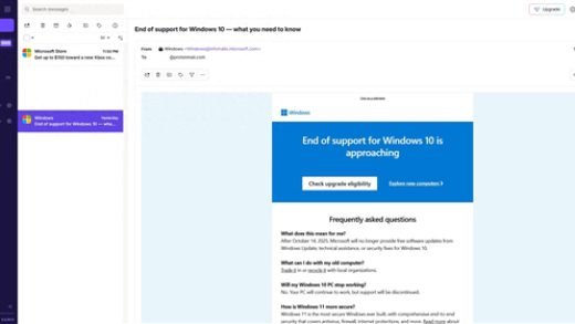 微软开始邮件群发Windows 10退役警告 敦促用户升级Windows 11