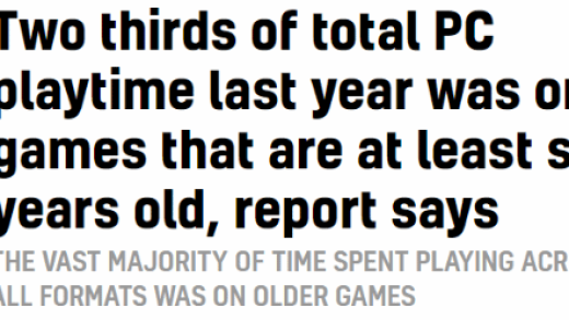 PC玩家仍爱玩六年前的老游戏！新作生存空间遭挤压