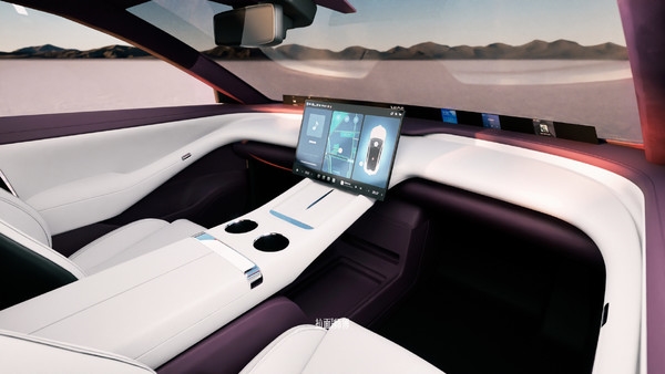 小米YU7内饰渲染图曝光：紫、白、橘三色 比SU7大气