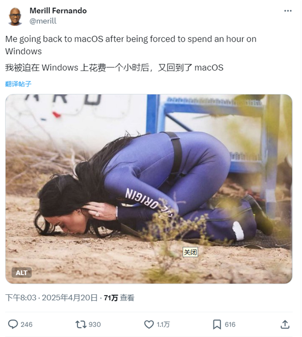 Windows留不住自家人：微软产品经理使用一小时火速换回macOS