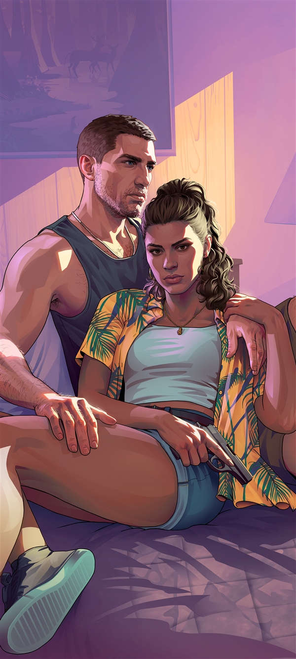 《GTA6》官网男女主角介绍更新！雌雄大盗超清壁纸公布