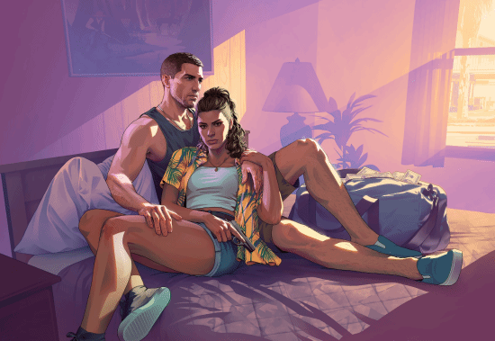 《GTA6》官网男女主角介绍更新！雌雄大盗超清壁纸公布