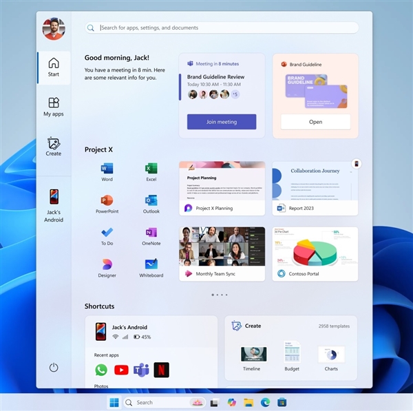 微软展示Windows 11五种开始菜单概念图：可能永远不会发布