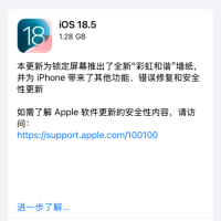 苹果iOS 18.5正式版发布：修复iPhone 31个漏洞 国行AI仍未上线