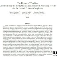 苹果最新研究：现有 AI 大模型“更像是在记忆，而非真正的推理”