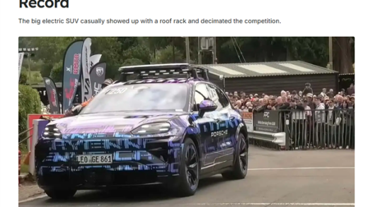 保时捷纯电动卡宴打破英国爬坡赛纪录：比12缸宾利添越快4秒