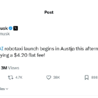 马斯克画了九年的大饼 特斯拉无人车终于上路载客了