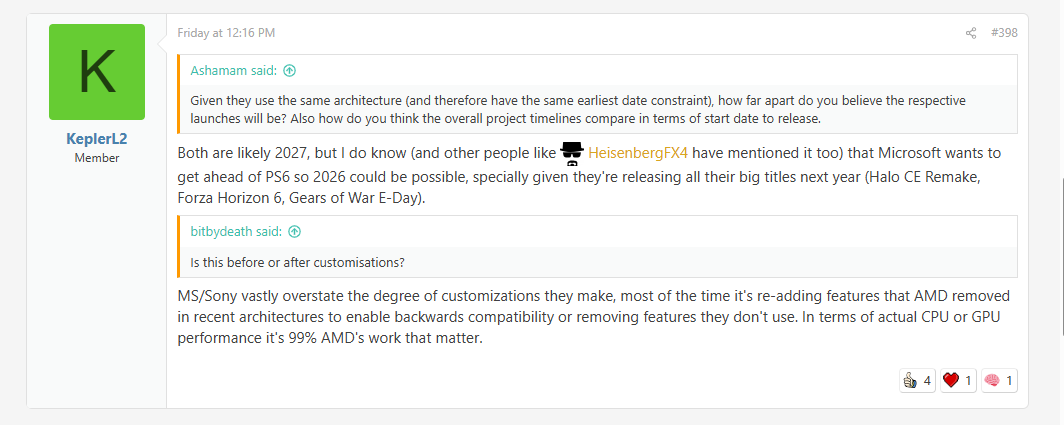 下一代Xbox和PlayStation 6预计将于2027年推出 搭载AMD UDNA显卡