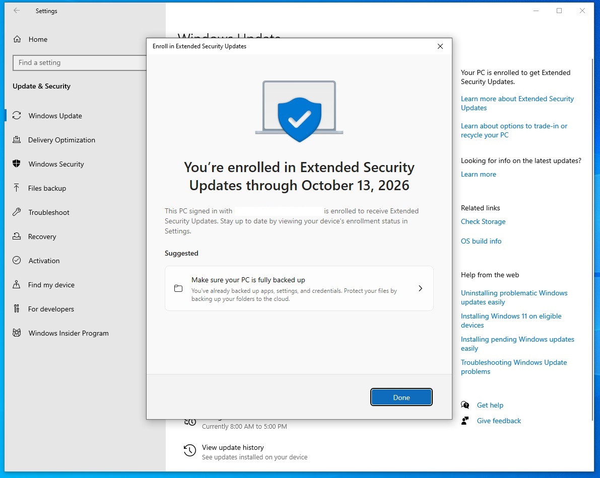 微软向个人和企业开放Windows 10 ESU扩展安全更新注册 需付费或积分兑换
