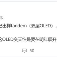 天马出样双层OLED 博主：明年OLED市场要变天