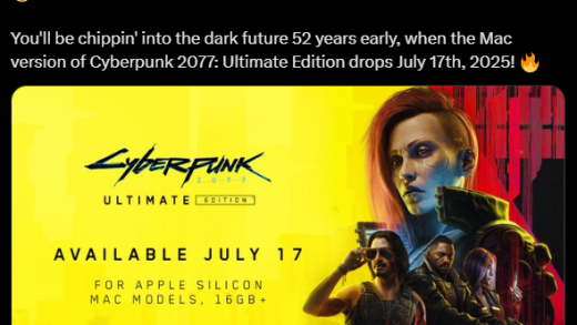 《赛博朋克2077:终极版》明日登陆苹果Mac：支持光追