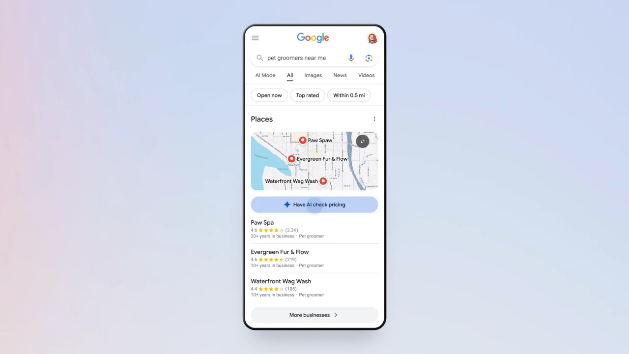 Google搜索现在可以运用AI帮你拨打电话