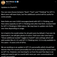 ChatGPT 5更新：三种模式可选 4o重新回归