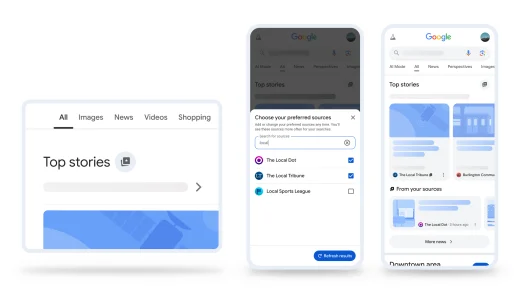 Google推出“首选来源”功能 可在搜索结果中设置首选网站