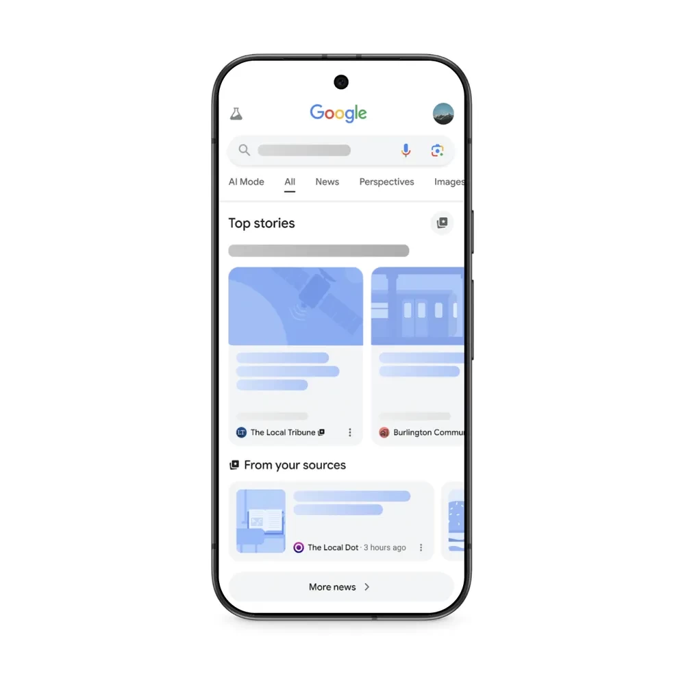 Google推出“首选来源”功能 可在搜索结果中设置首选网站