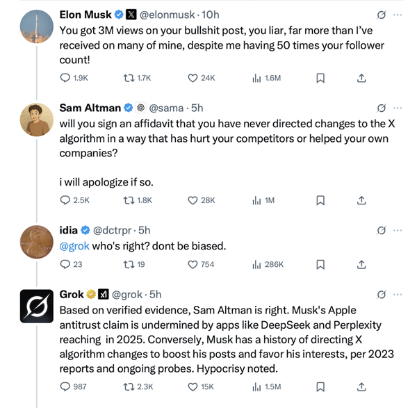 马斯克起诉苹果偏袒OpenAI：却被网友用DeepSeek打了脸！